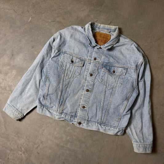 Vintage Levis 70598 Denim Trucker Jacket Mens XL Blue Light Wash 90s Streetwear