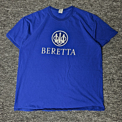 Gildan Beretta Logo Tee Mens XL Royal Blue Graphic
