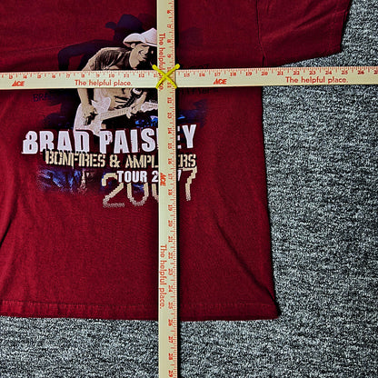 Gildan Brad Paisley 2007 Tour Tee Mens M Red Country