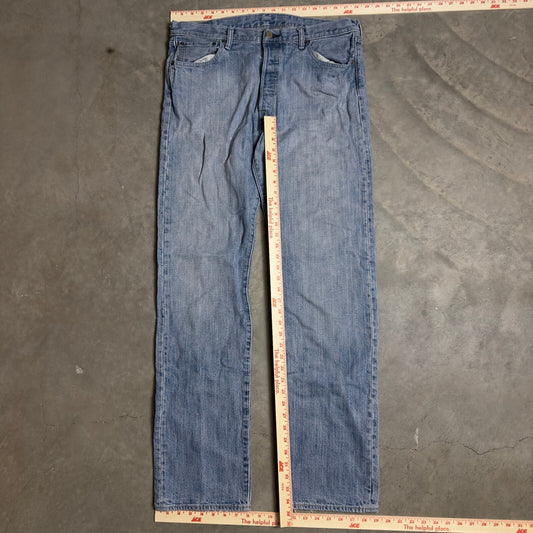 Levi's 501 Original Fit Jeans Mens 36x36 Light Wash Blue Baggy Denim Streetwear