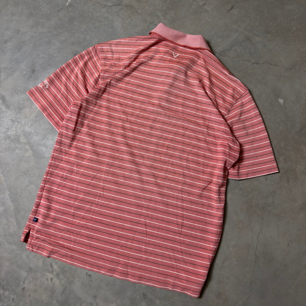 Callaway Golf Sport Polo Shirt Mens Large Pink Striped