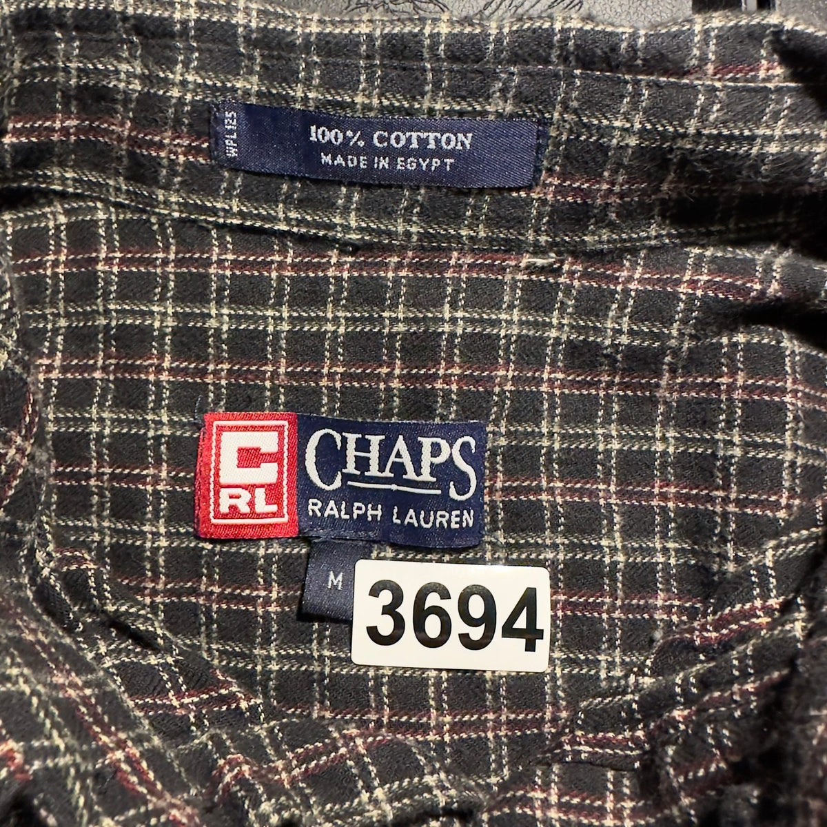 Chaps Ralph Lauren Plaid Shirt Mens M Cotton