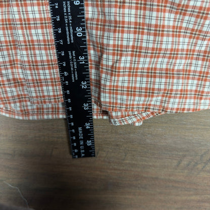 Eddie Bauer Plaid Button Down Shirt Mens XXL Tall Orange