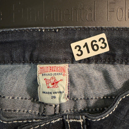 Vintage True Religion Skinny Jeans Womens 26 Dark Wash White