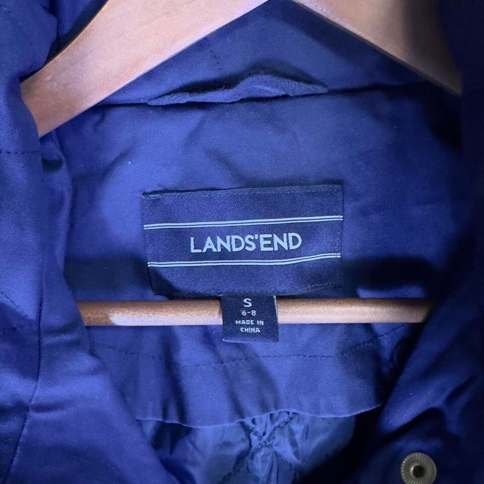 Lands' End Women's Utility Jacket Small Navy Blue Coat