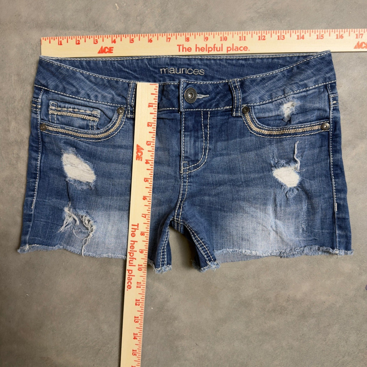 Maurices Denim Cut Off Shorts Womens 5/6 Blue Y2K