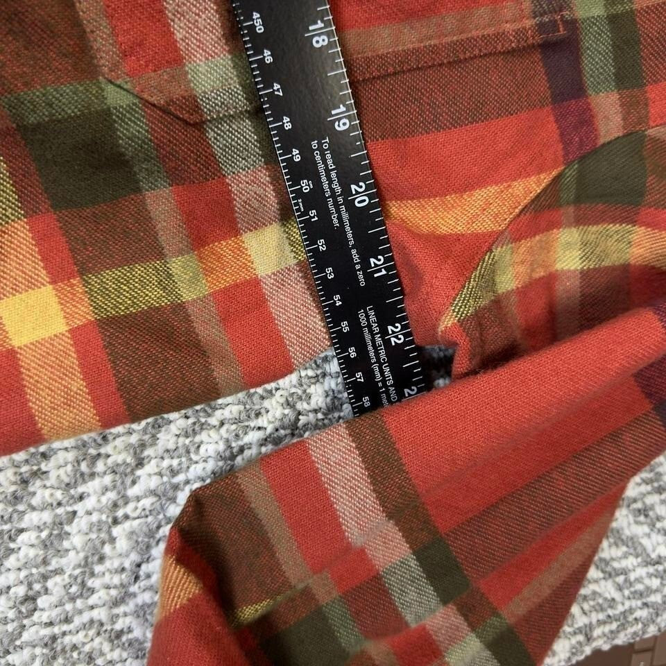 Columbia Plaid Flannel Button Up Shirt Red Green Mens L