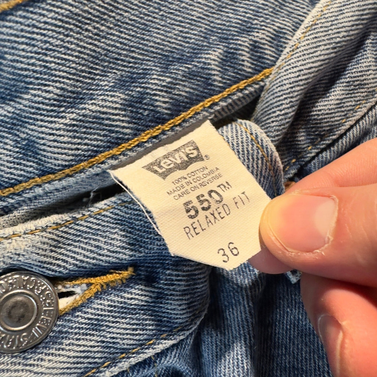 Vintage Y2K Levi's 550 Relaxed Jorts Mens 36 Paint Splatter