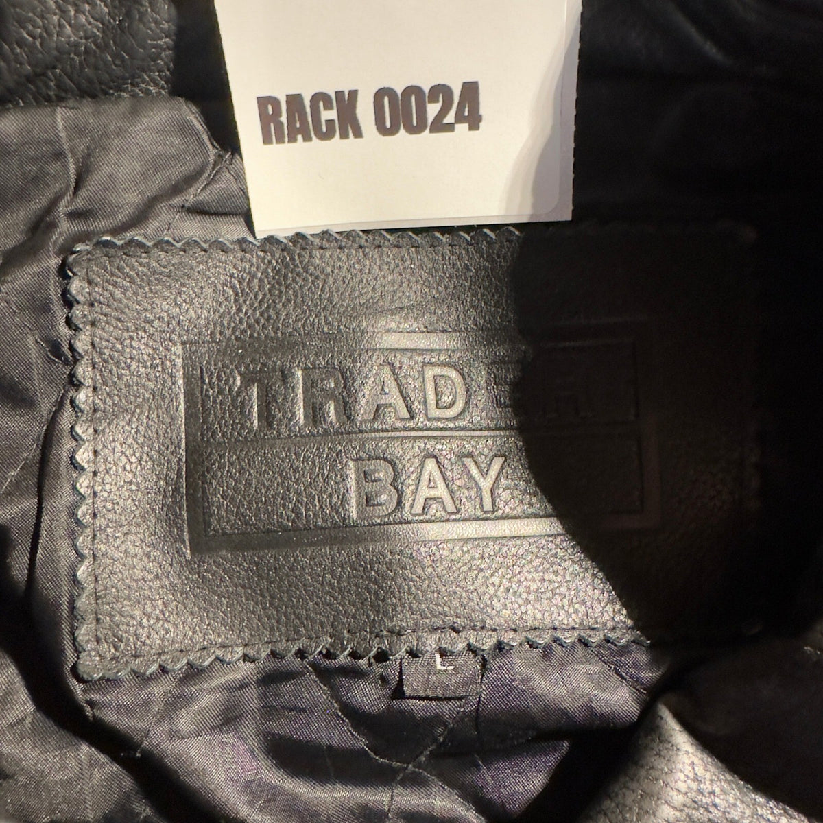 Vintage Trader Bay Leather Bomber Jacket Mens Large Black 90s Streetwear Grunge