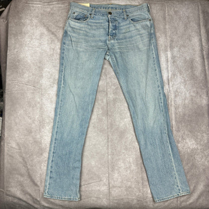Hollister Classic Straight Jeans Mens 36x34 Light Wash Denim