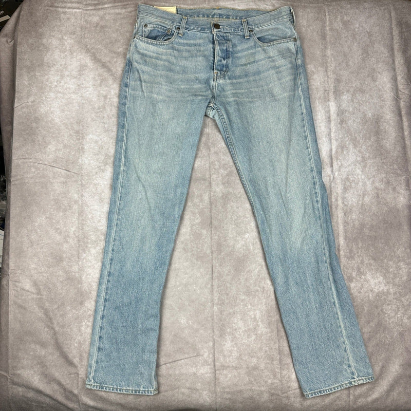 Hollister Classic Straight Jeans Mens 36x34 Light Wash Denim