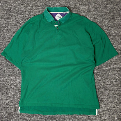 London Fog Polo Shirt Mens M Green Short Sleeve