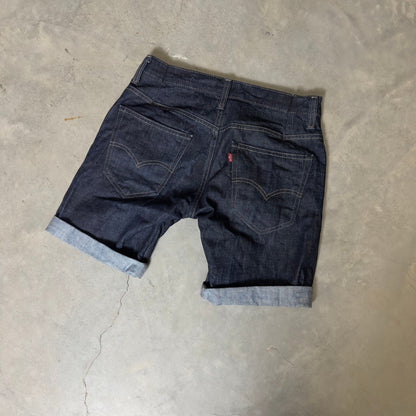 Levi's 520 Taper Denim Shorts Mens 32 Dark Indigo Raw Wash
