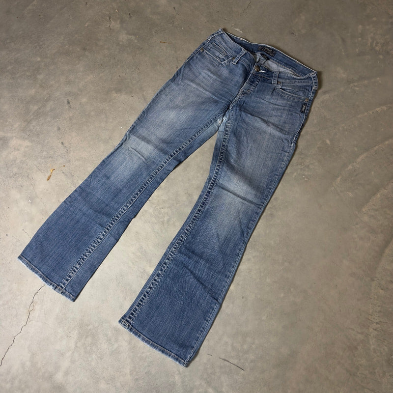 Silver Jeans Aiko Bootcut Jeans Womens 31x33 Blue Distressed
