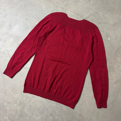 Vintage Y2K Eddie Bauer V-Neck Sweater Womens L Red Knit