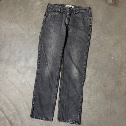 Vintage Lee Regular Fit Jeans Mens 34x34 Black Faded Grunge Streetwear Baggy