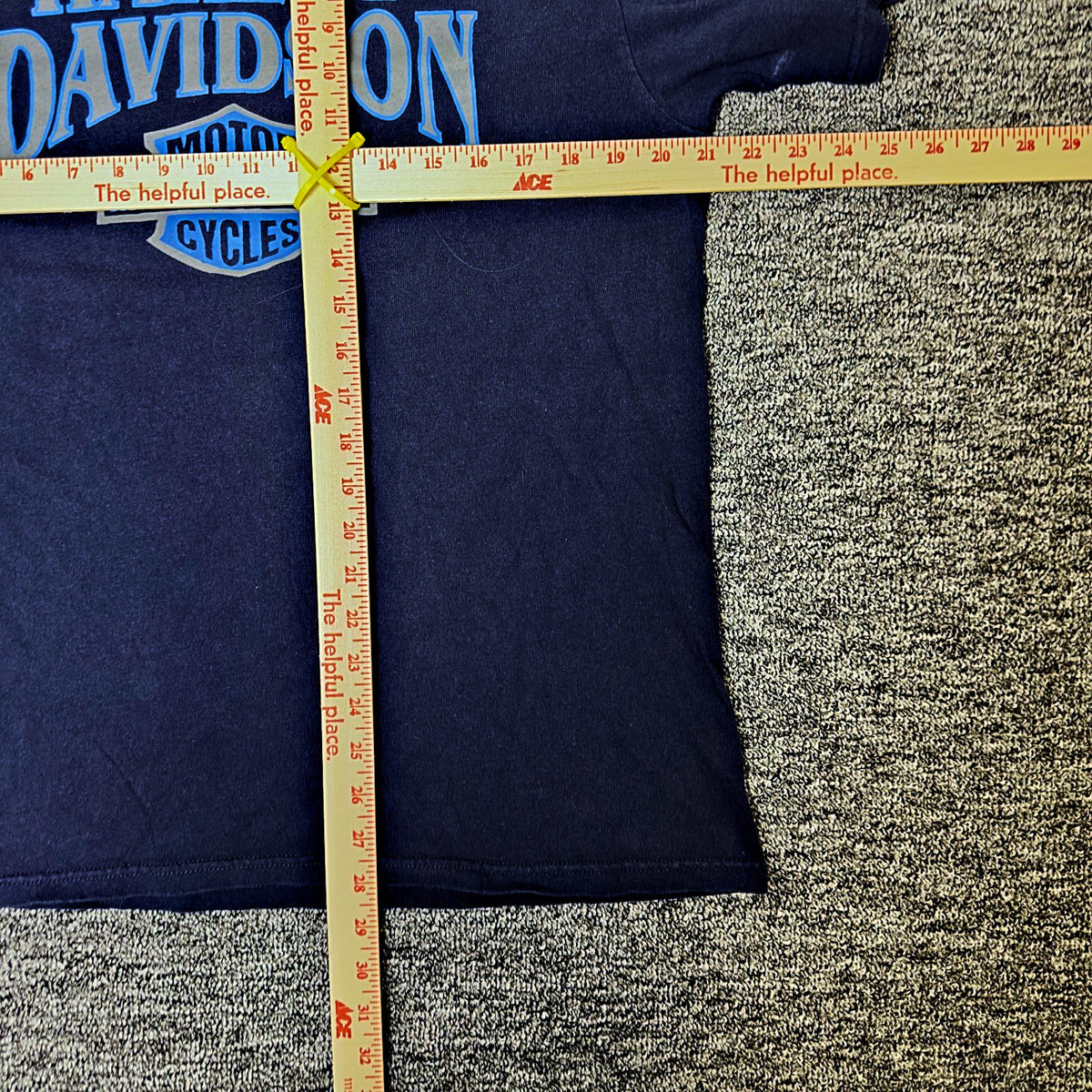 Harley Davidson Bar and Shield Tee Mens Navy Blue Biker