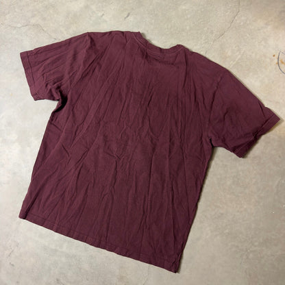 Carhartt Henley Pocket T Shirt Mens L Maroon Loose Workwear