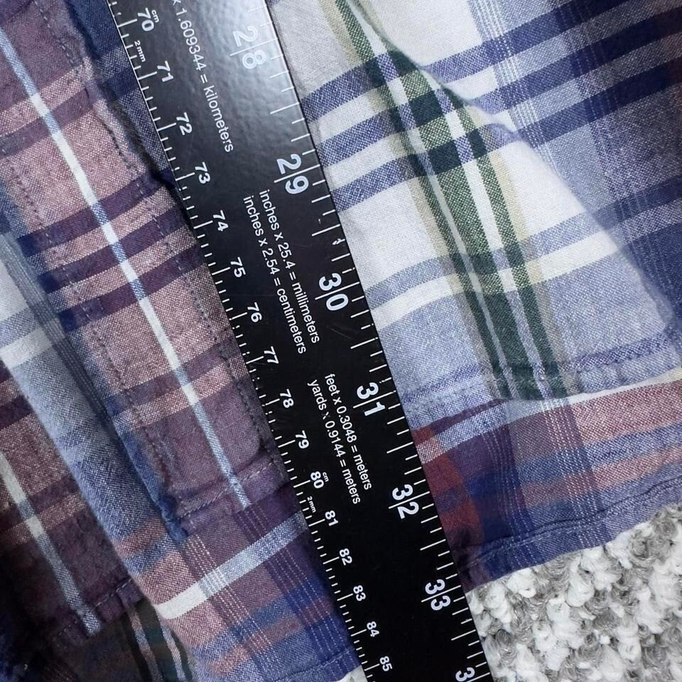 Woolrich Plaid Shirt Mens 2XL Blue Red Cotton Button Down