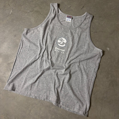 Vintage Le Best Cozumel Mexico Tank Top Men XXL Gray Graphic