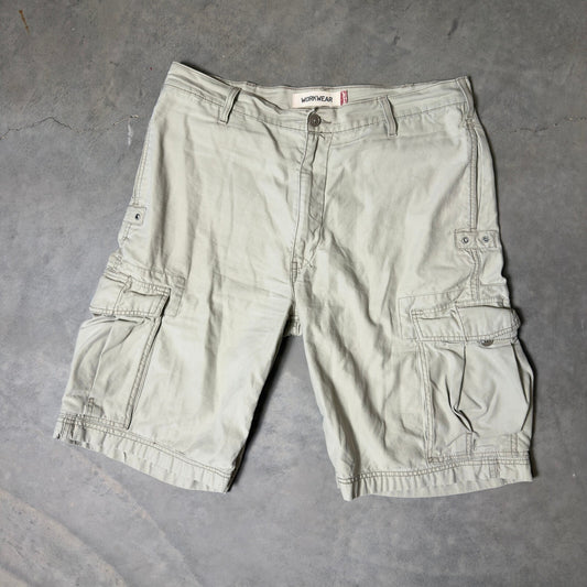 Levi's Workwear Cargo Shorts Mens 36 Khaki Baggy Gorpcore Utility Streetwear