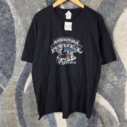 NWT Keya American Angel Forever T-Shirt Mens XL Black Biker