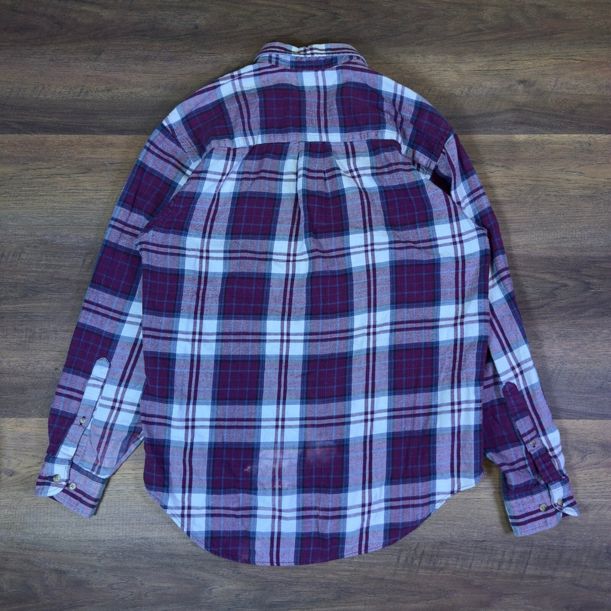 North Crest Plaid Flannel Shirt Purple Teal Grunge Workwear