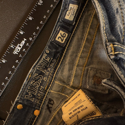 Vintage Y2K Miss Me Relaxed Bootcut Jeans Womens 26 Blue