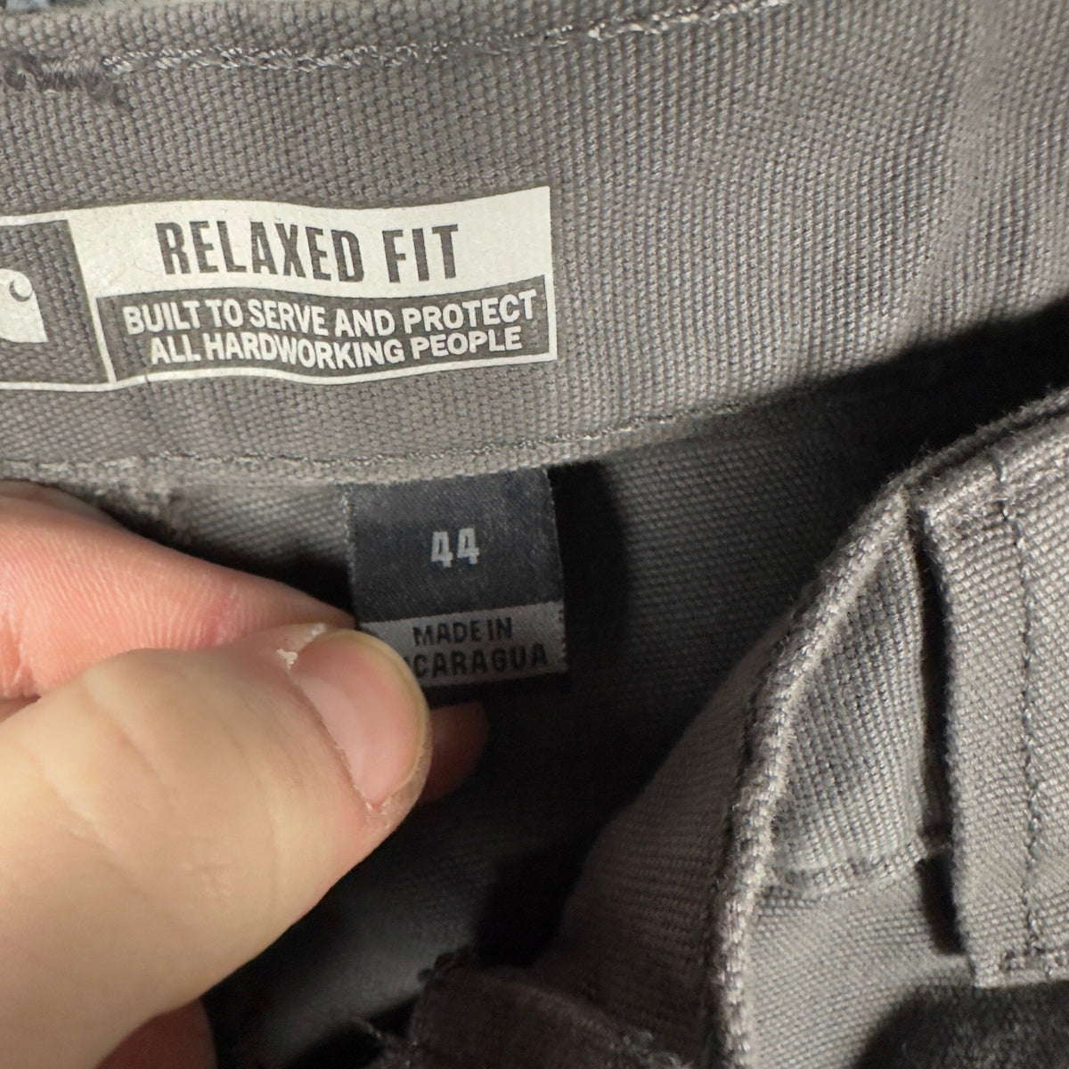 Carhartt Relaxed Fit Canvas Work Shorts Mens 44 Gray Baggy