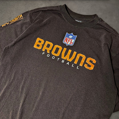 Reebok Cleveland Browns NFL Football Tee Mens L Brown