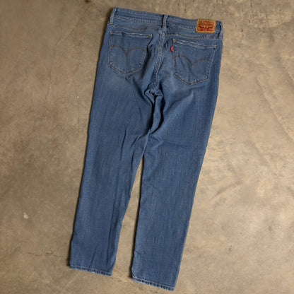 Levi's 711 Skinny Jeans Womens 29 Blue Distressed