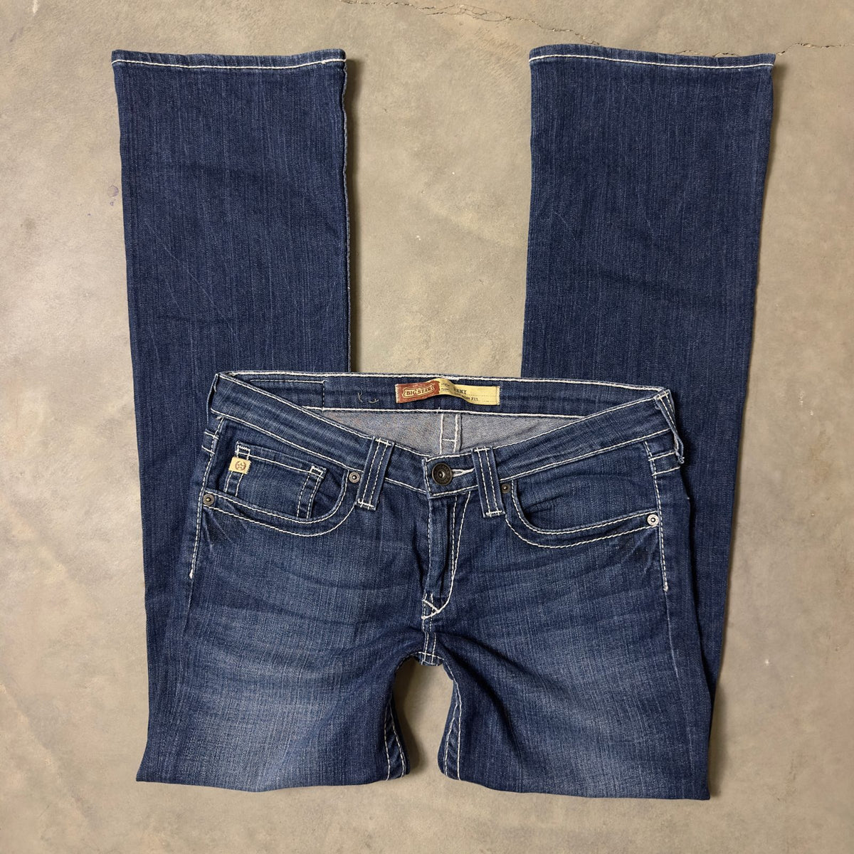 Big Star Remy Jeans Womens 30R Low Rise Dark Wash Bootcut
