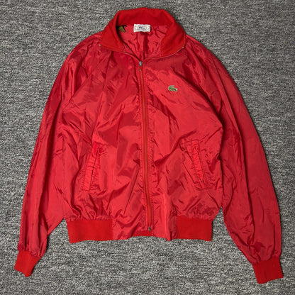 Lacoste Windbreaker Jacket Mens L Red Nylon Track