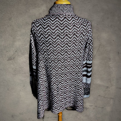 Vanity Open Front Fringe Cardigan Womens Brown Boho Knit