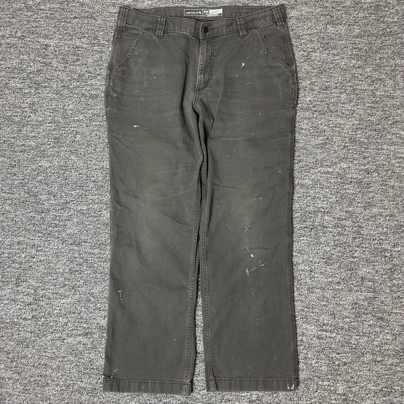 Carhartt Relaxed Fit Pants Mens 36x30 Gray Baggy Workwear