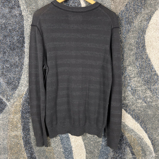 Vintage Aeropostale Striped Crewneck Sweater Mens M Charcoal