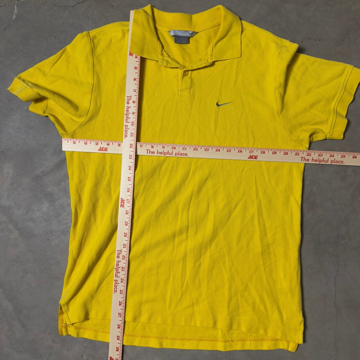 Y2K Nike Polo Shirt Mens Medium Yellow Sportswear Blokecore