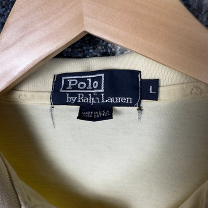 Vintage 90s Polo Ralph Lauren Polo Mens L Yellow Made in USA