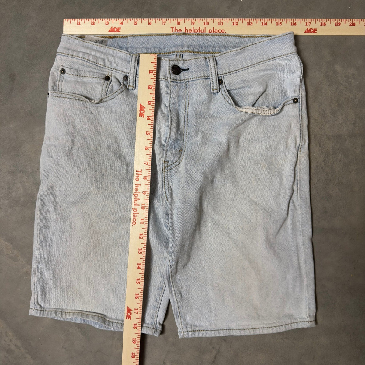 Levi's 505 Regular Fit Denim Shorts Mens 32 Light Blue Casual Baggy Summer