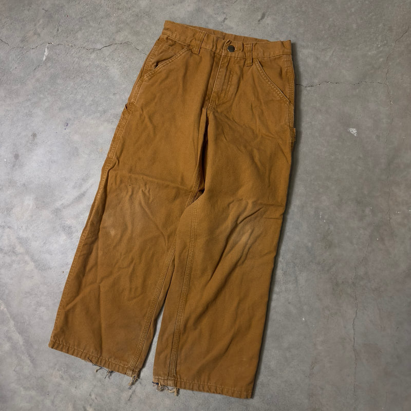 Carhartt Flannel Lined Pants Kids Size 10 Brown Baggy