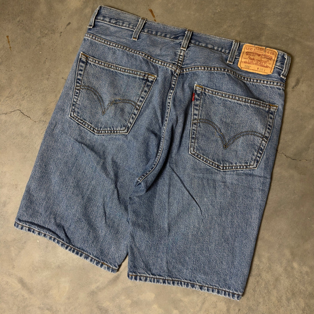 Vintage Levis 505 Regular Fit Denim Shorts Mens 38 Baggy