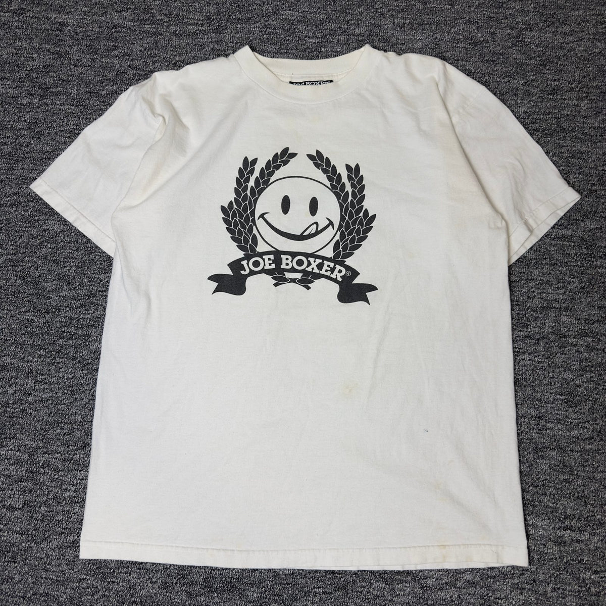Vintage Joe Boxer Girlfriend Smiley Face Tee White OS