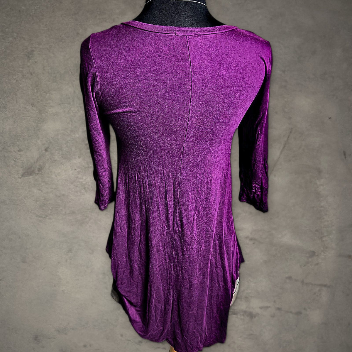 Daisy & Queen Swing Tunic Dress Womens 3/4 Sleeve Purple