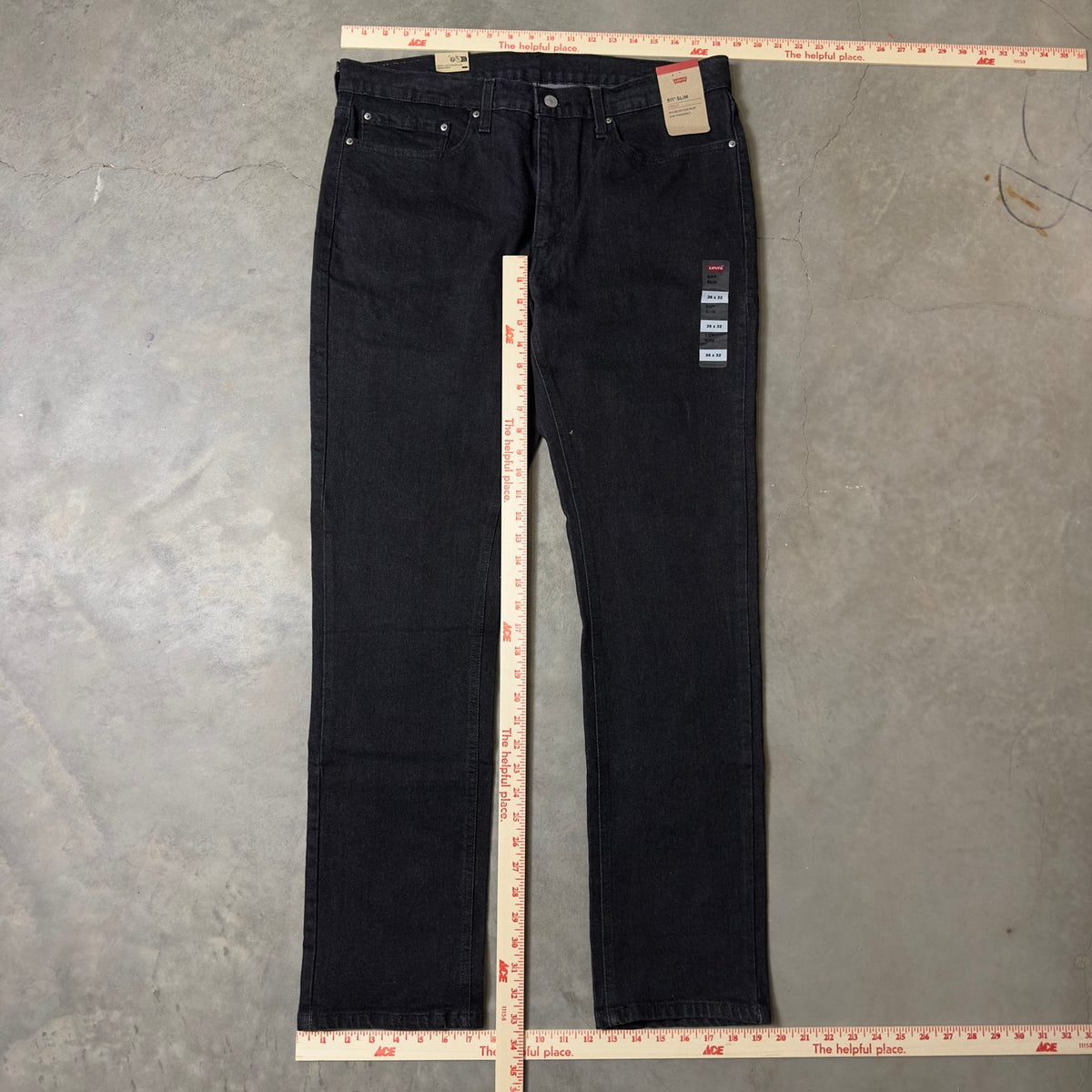 NWT Levi's 511 Slim Jeans Mens 36x32 Black Stretch