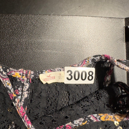 Y2K Hollister Paisley Babydoll Tank Top Womens Small Black