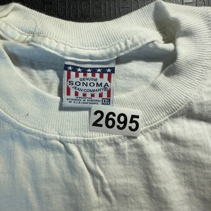 Vintage Sonoma USA Graphic T-Shirt Mens XXL White 90s Retro