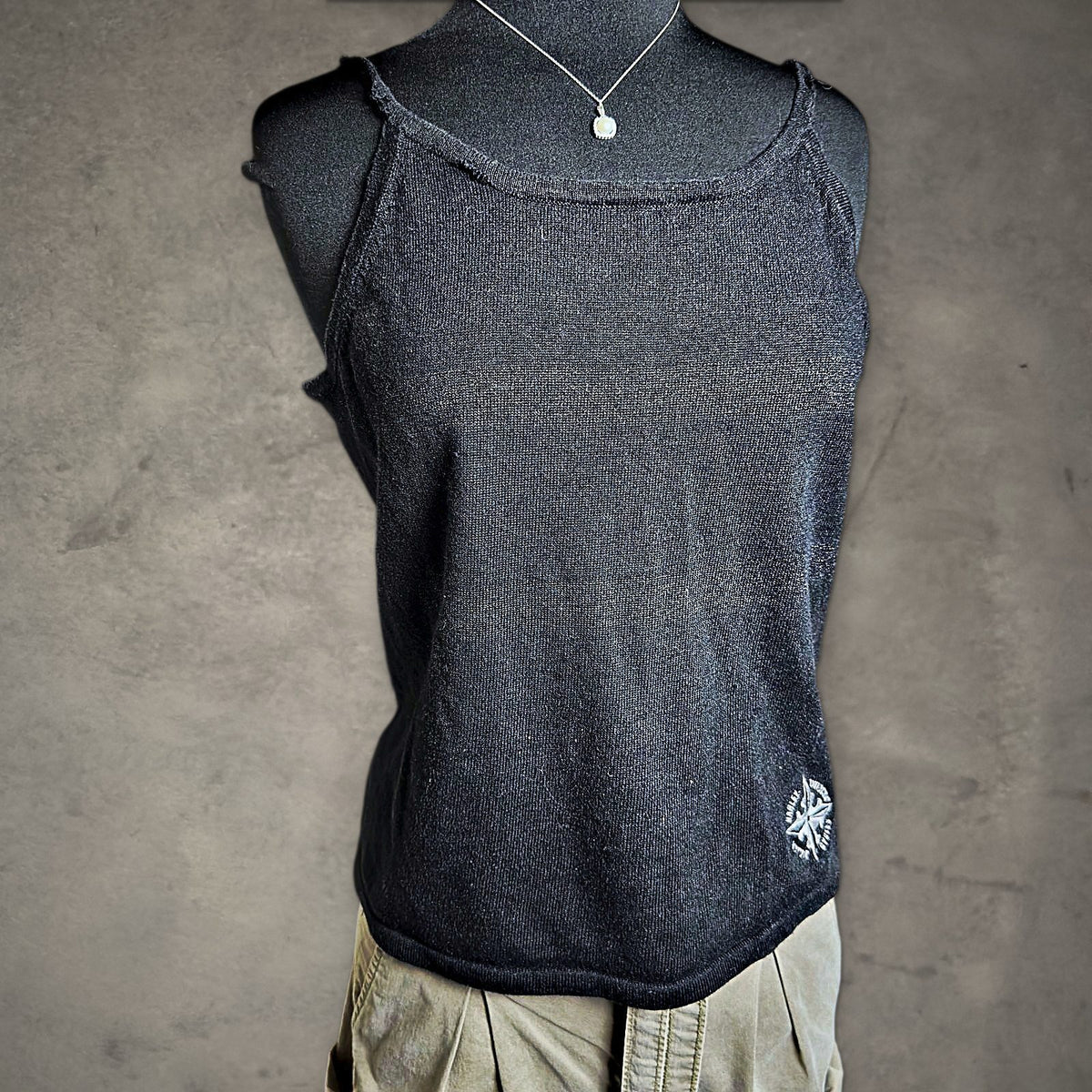 Harley-Davidson Knit Cami Tank Top Womens L Black Biker