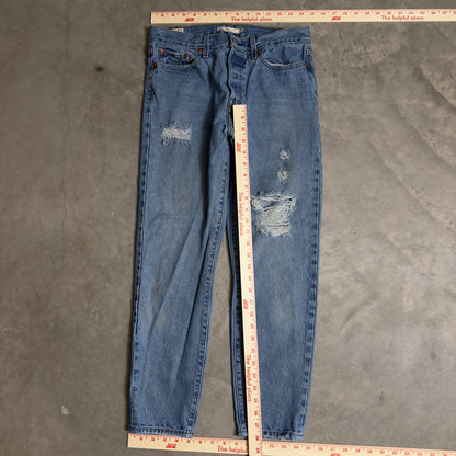 Levi's Premium Wedgie Jeans Womens 29 Light Wash Distressed