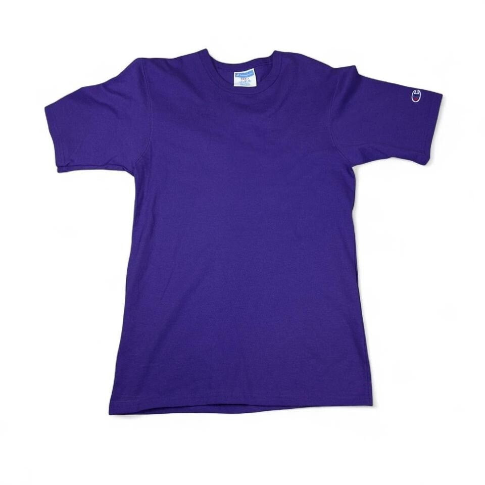 Champion T Shirt Unisex Small Purple Cotton Basic Streetwear