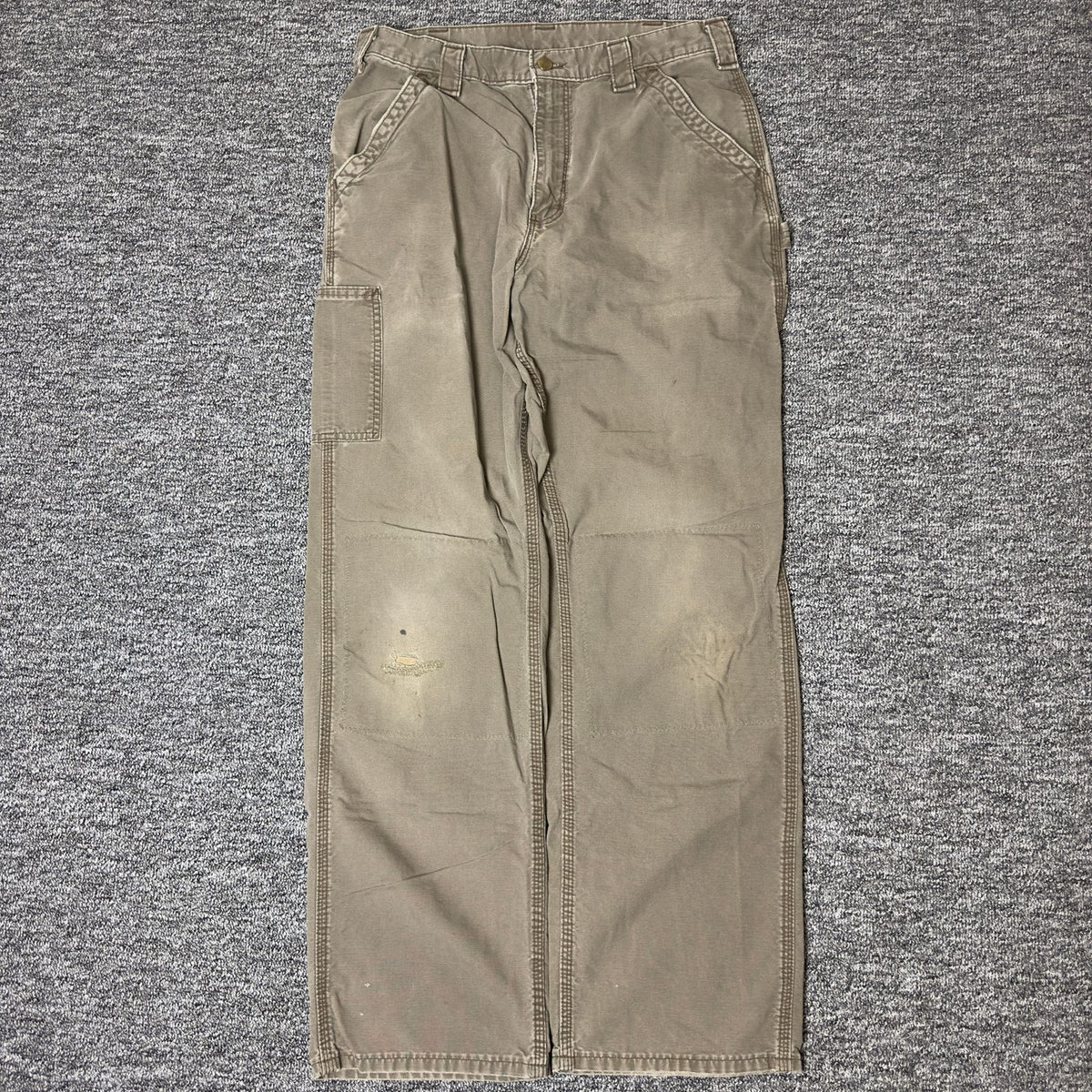 Carhartt B151 Dungaree Pants Mens 33x34 Light Brown Baggy